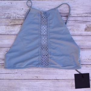 Acacia Swim Sky MALIBU Crochet Halter Bikini Top